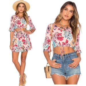 for love and lemons crop top and skirt set